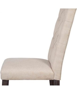 Set of Two Tufted Linen Upholstered Side Chairs for Modern Dining Spaces