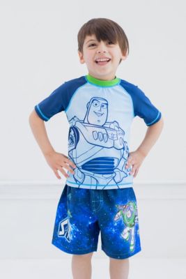 Boys Pullover Rash Guard and Swim Trunks Outfit Set