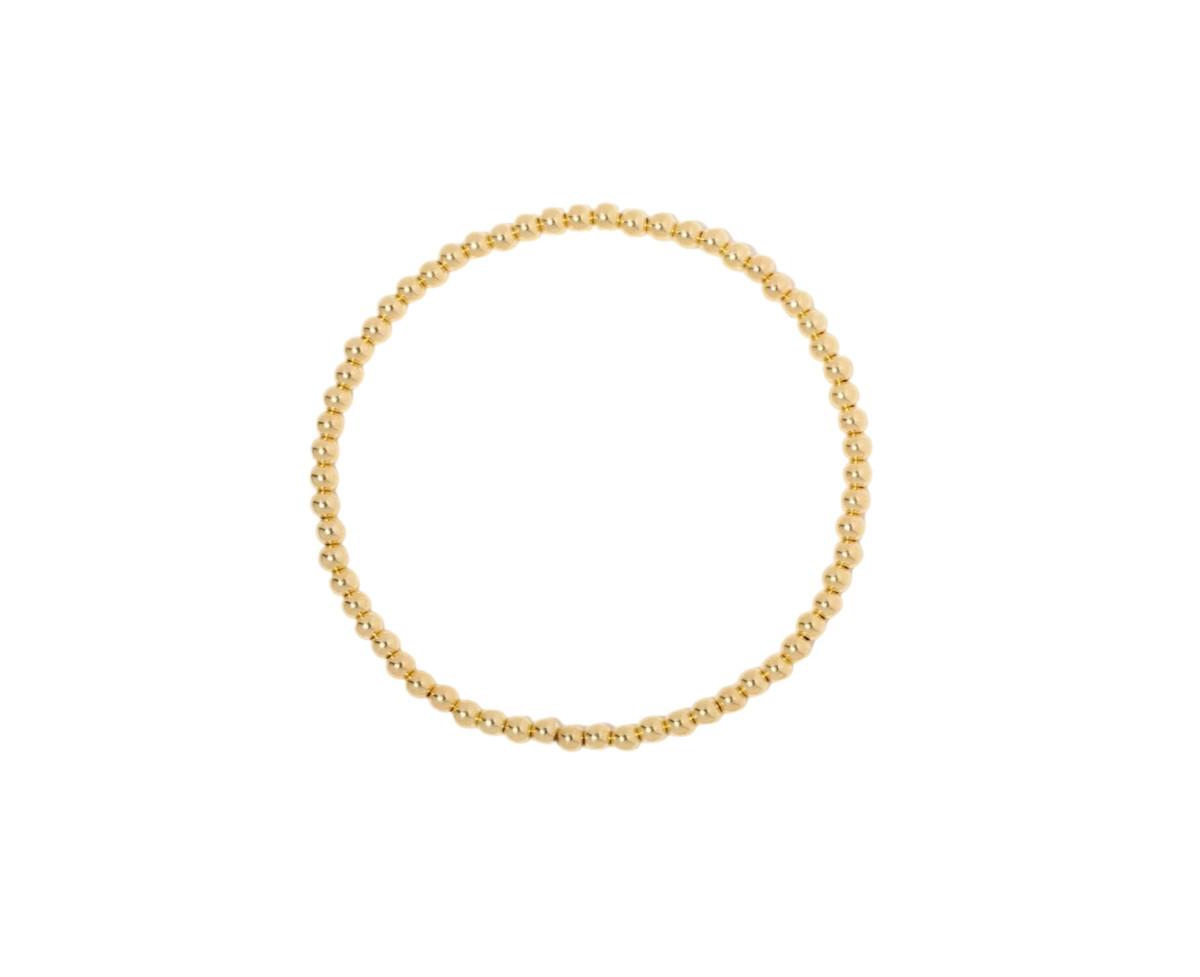Gold Filled Classic Bead Bracelet - 3mm - Gold