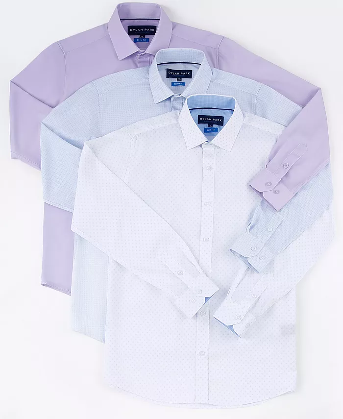 Men's Four Way Stretch Plaid Print Button Down Dress Shirt - thumbnail 4