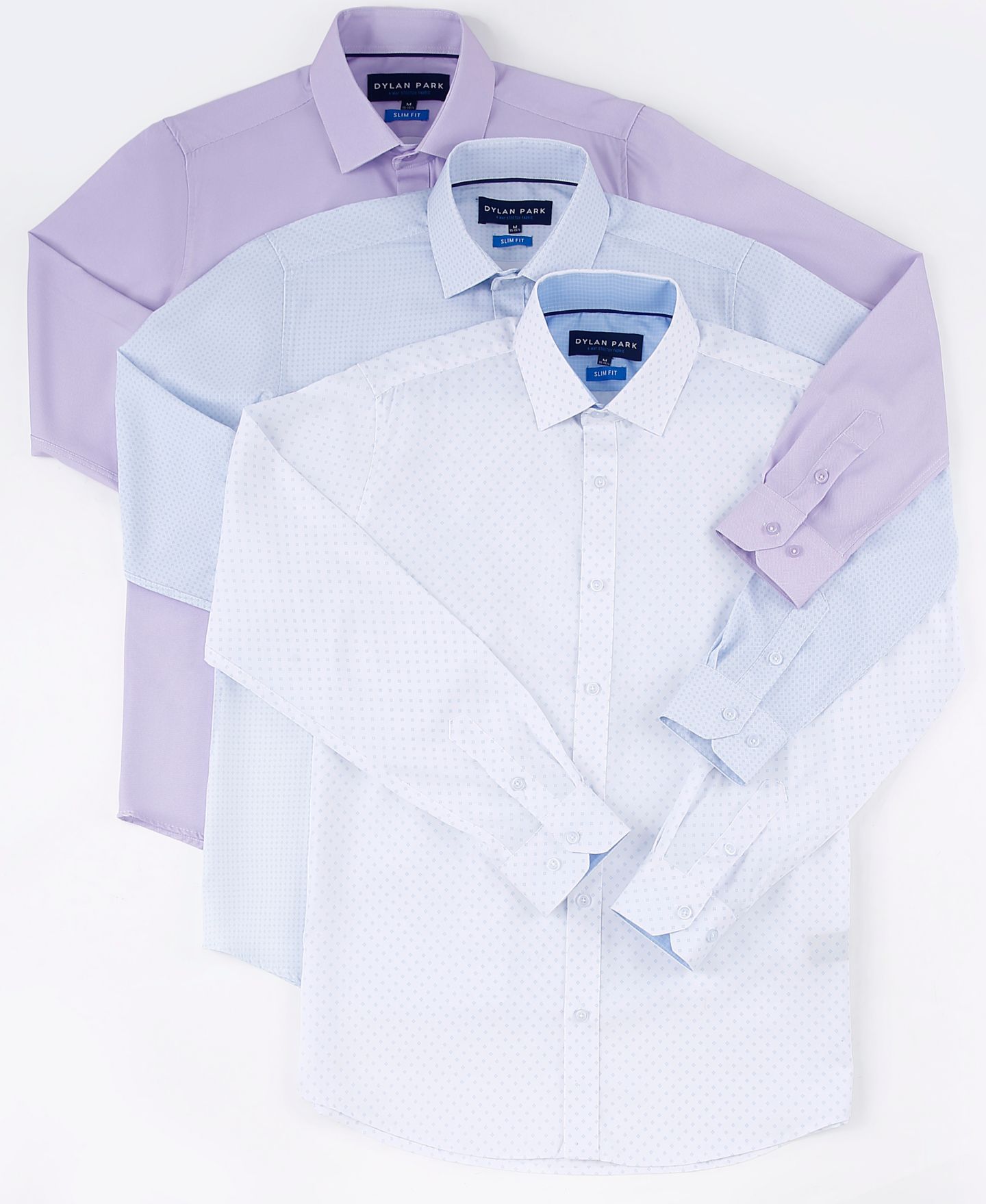 Мужская рубашка Dylan Park Four Way Stretch Plaid Button Down Dress Shirt, цвет: Синий — фото 4