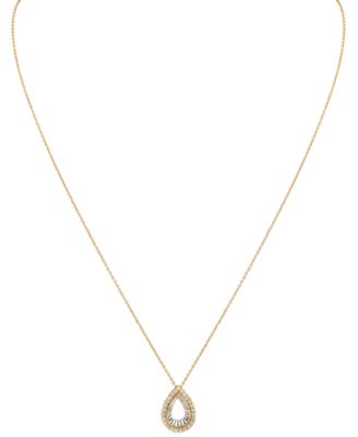 Diamond Tear-Shape 18" Pendant Necklace (1/4 ct. t.w.) in 14k Two-Tone Gold