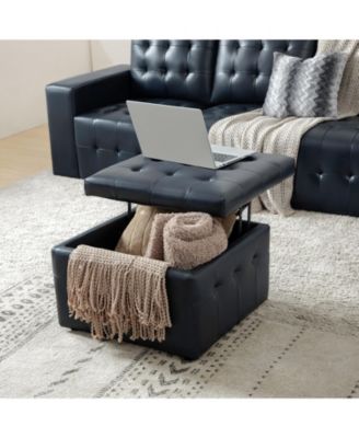 Blanca 87" wide Genuine Leather Sofa with Button Tufted Stitched Pattern