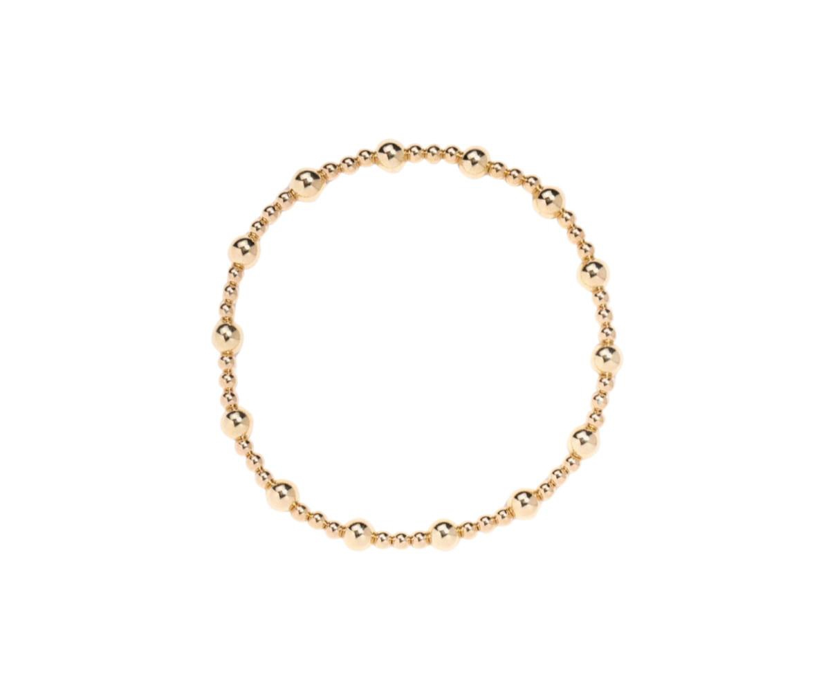 Gold Filled 3mm 5mm Alternating Bead Bracelet - Gold
