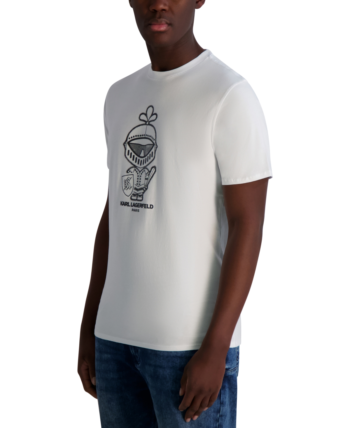 Karl Lagerfeld Paris Karl Armour Logo Patch T-shirt In Gray