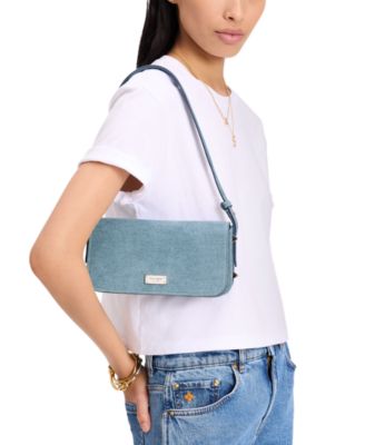 Liv Denim Suede Shoulder Bag