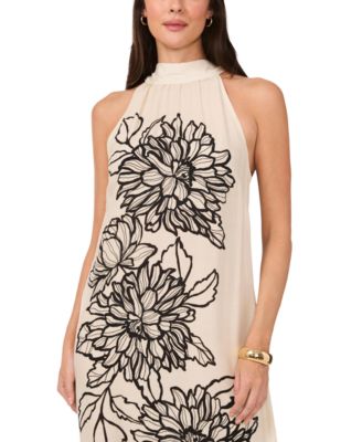 Women's Floral Tie-Back Maxi Dress