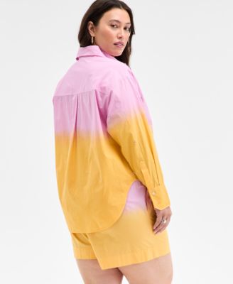 Trendy Plus Size Ombr&eacute; Rhinestone Shirt, Exclusively at Macy's