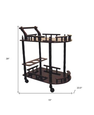 Rolling Bar Cart – Mobile Beverage Serving Cart with Shelves and Storage for Home or Kitchen