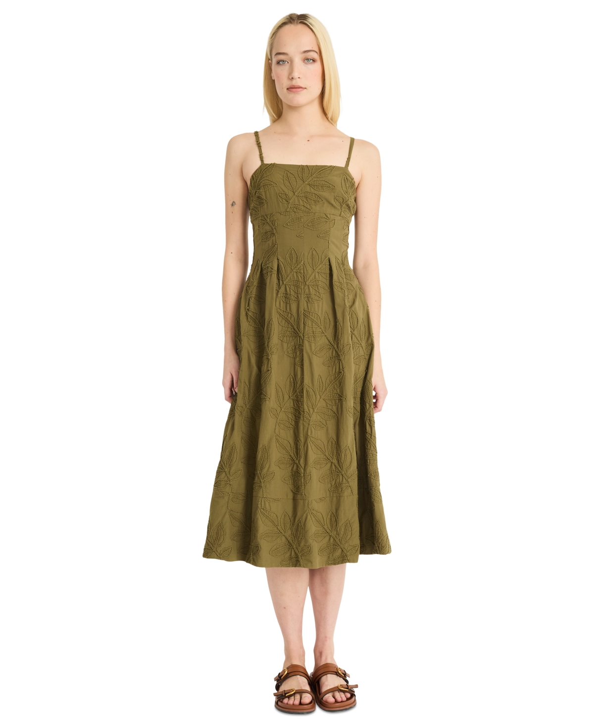 Women's Square-Neck A-Line Midi Dress - Capulet Olive