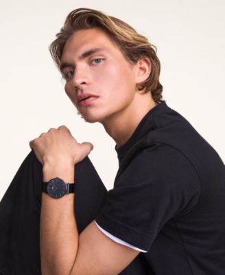 Men's Analog Graphite Stainless-Steel Watch, 40mm