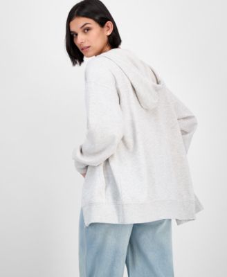 Juniors' Oversized Full-Zip Hoodie