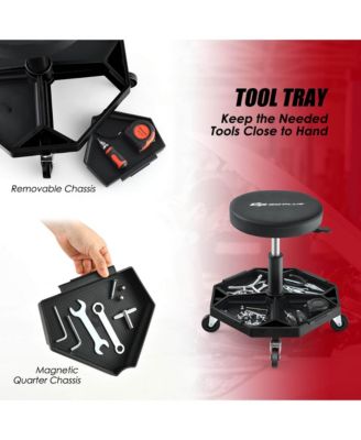 1 pc Metal Heavy-Duty Adjustable Height Rolling Stool