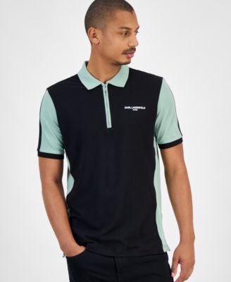 KARL LAGERFELD PARIS - Men's Colorblocked Quarter-Zip Polo