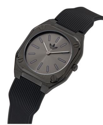 Unisex Analog Black Silicone Watch, 39mm