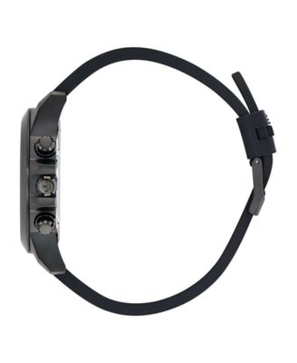 Unisex Chronograph Date Black Silicone Watch, 43mm