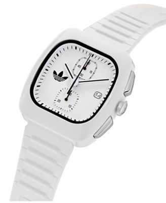 Unisex Chronograph White Polyurethane Watch, 39mm