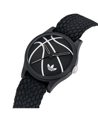 Unisex Analog Black Nylon Watch, 39mm