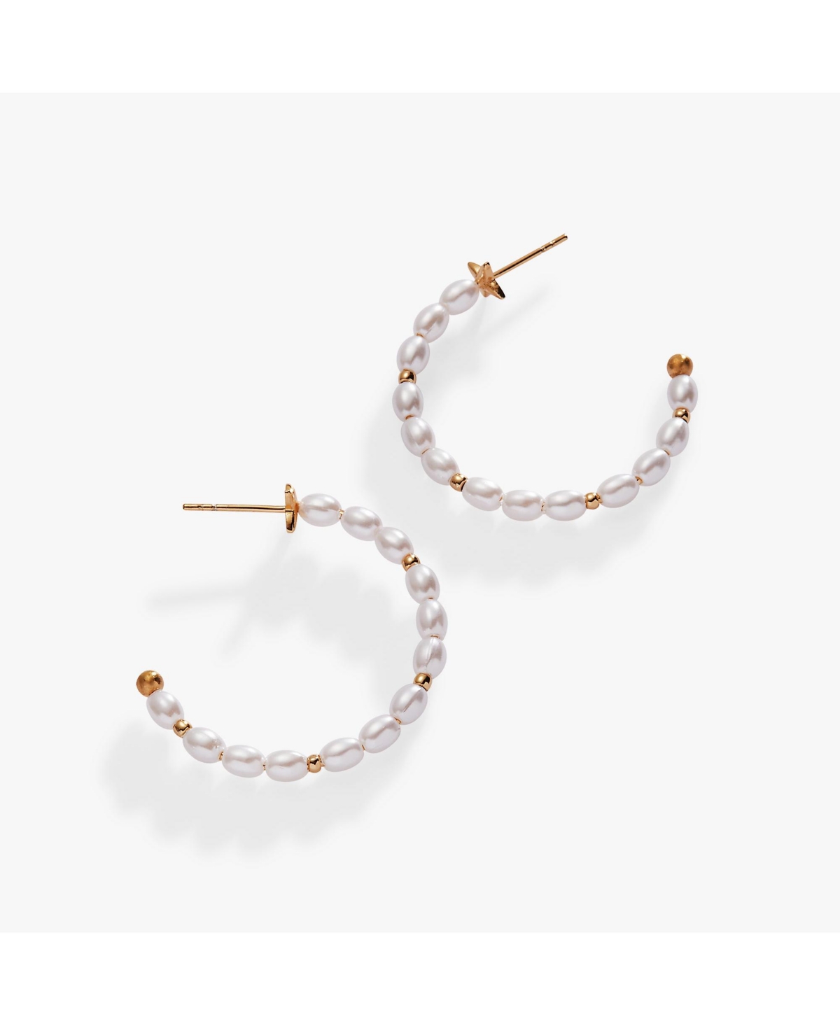 Rice Pearl Hoop Earrings