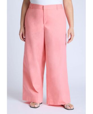 Women's Plus Size Wide Leg Cotton Pant