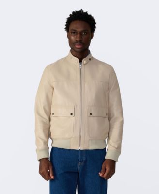 Men's Men s Leather Bomber Jacket, Created for Macy s