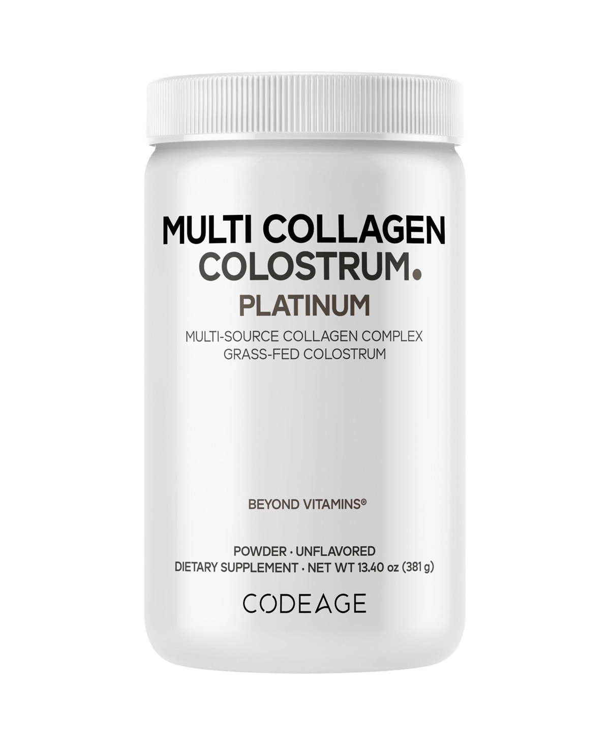 Multi Collagen Colostrum Powder Platinum - Hydrolyzed Grass-Fed Bovine Collagen Peptides, Grass-Fed Bovine Colostrum Supplement, Vitamin C, Bi
