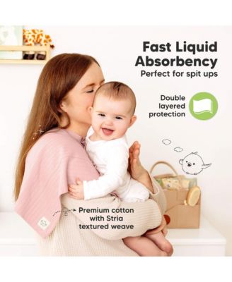 6pk Shea Baby Burp Cloths, Cotton Burping Cloths for Babies, Boys, Girls, Soft & Absorbent Spit Up Rag