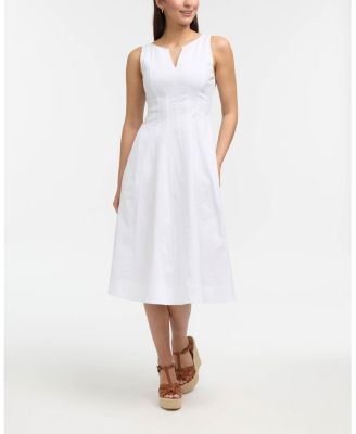 Women's Sleeveless Paneled Midi Dress