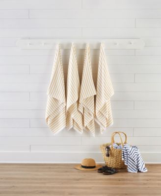 Cabana Stripe Cotton Beach Towels Set,  30" x 70"