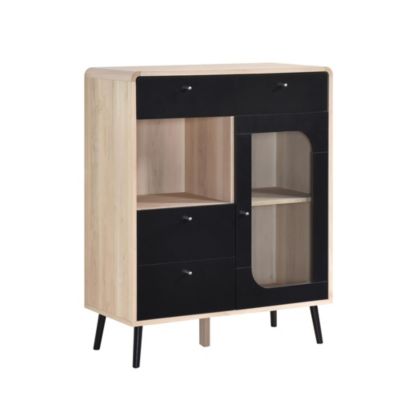 Nathan Sideboard Storage Cabinet with Drawers Open and Close Shelves