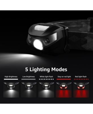 LED Headlamp Rechargeable 2 Packs,5 Modes for Camping Hiking Gear Essentials,Waterproof Headlight Flashlight with Red Light, USB Cable Included
