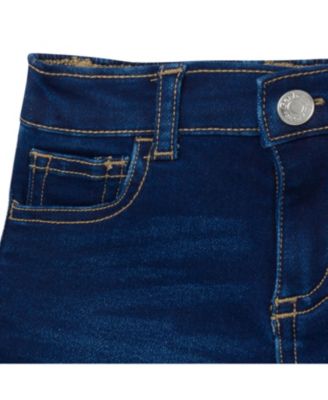 Baby Gender Neutral Cuffed Denim Shorts, Dark Denim Wash