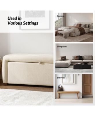 Alicia Modern Storage Bench with Side-opening Storage