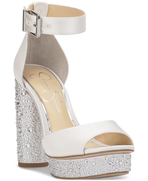 Женские сандалии Jessica Simpson Everyn Platform, цвет: Белый атласный