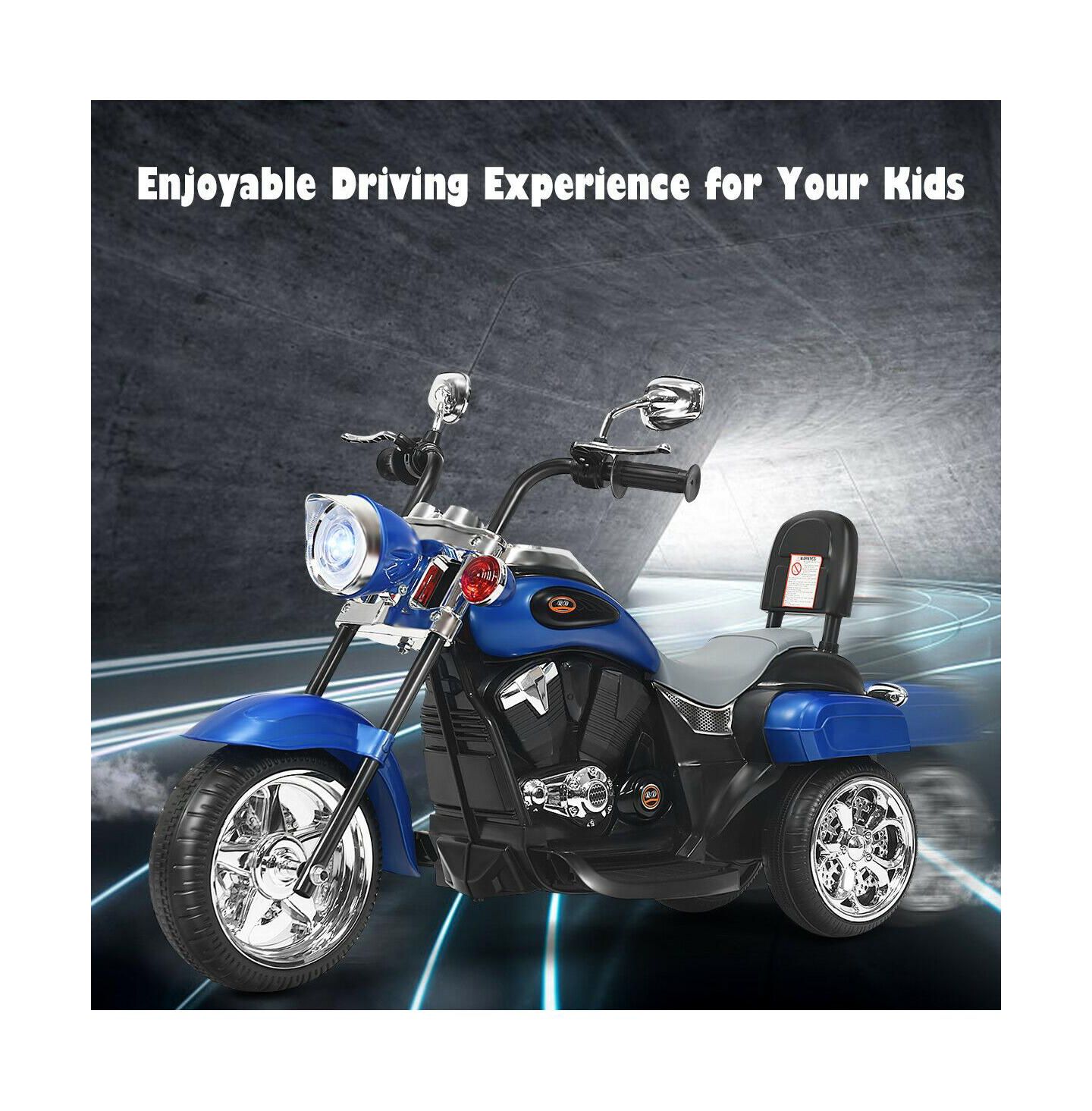 Детская игрушка Mecale Powered 3-Wheel Chopper-Style Ride-On Motorbike, 36"L x 19"W x 25"H, Ages 3+, цвет: Синий — фото 7