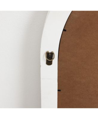 Distressed White Arch Rectangle 36-Inch Tall Wall Mirror, Accent and Vanity