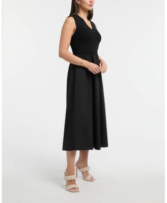 Women's Sleeveless Polo Collar Twofer Dress