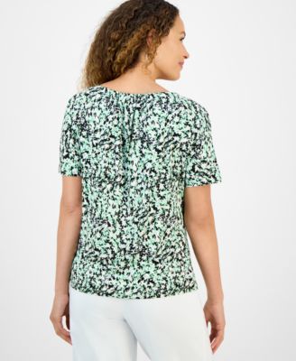 Petite Abstract-Print Top