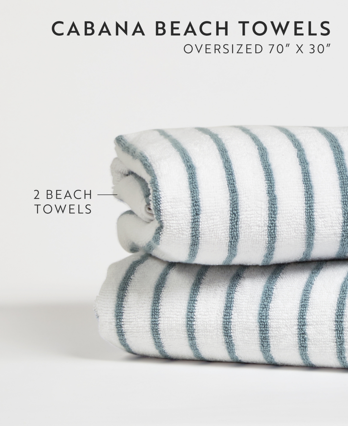 Ienjoy Home Cabana Stripe Cotton 2-pack Beach Towels, 30" X 70"