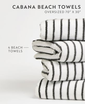 Cabana Stripe Cotton Beach Towels Set,  30" x 70"