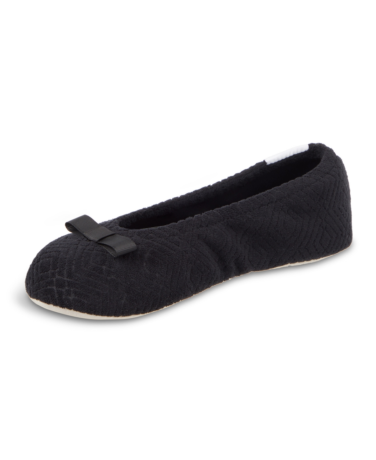 Isotoner Signature Women's Gemma Microterry Ballerina Slippers In Black
