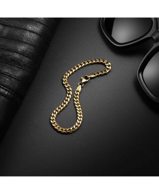 Men's Curb Chain – 5mm Gold Plated Bracelet, 7.5"