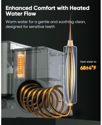 LP233 Pro UVC Sterilizable Countertop Water Flosser 800ML Tank Digital Display with a Water Filter 3 Modes and 6 Jet Tips (Lightning Silver)