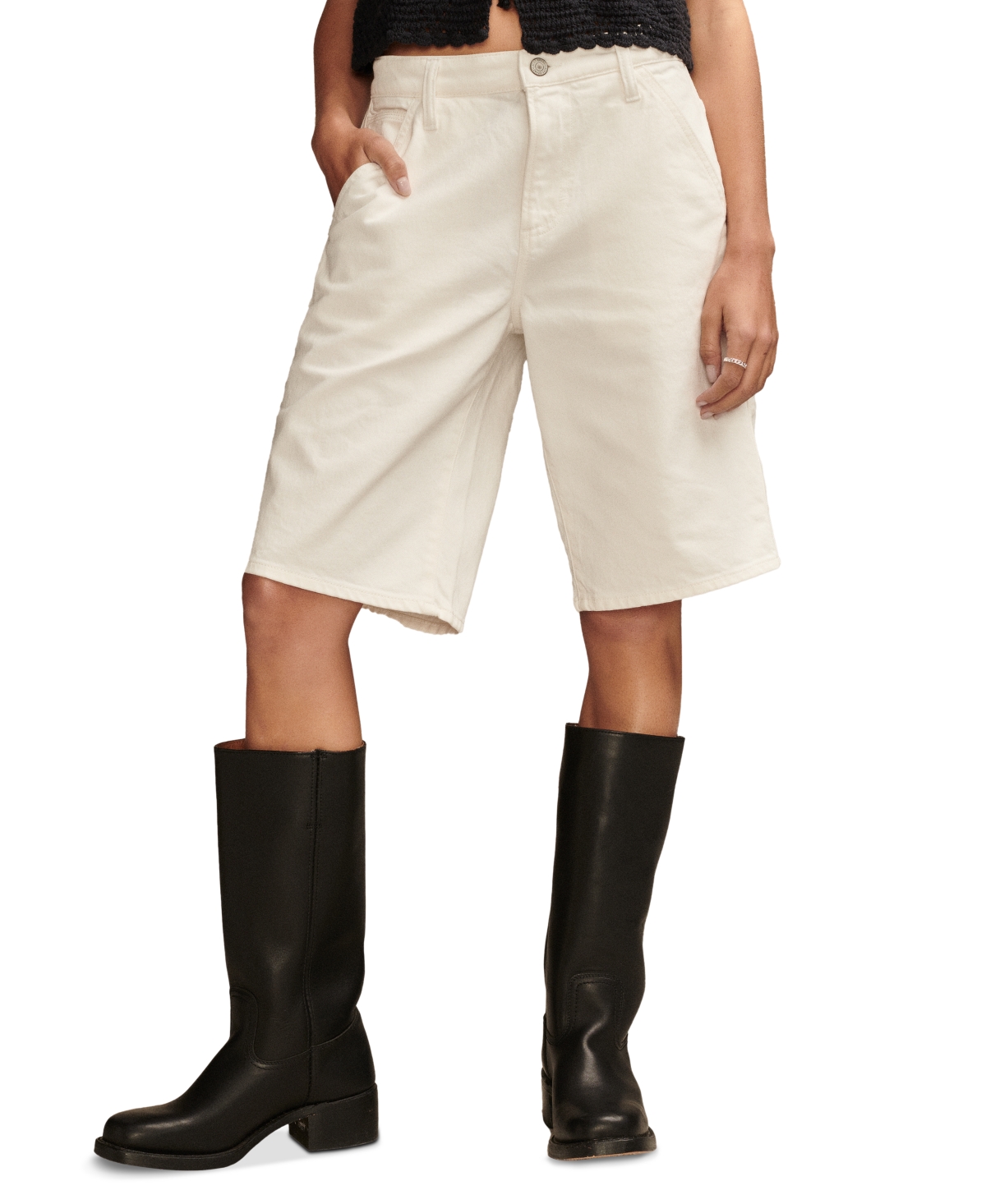 LUCKY BRAND WOMEN'S LOOSE HIGH-RISE BERMUDA SHORTS 