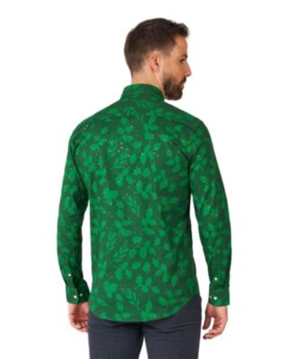 Men's Bright Berry Shirt - Perfect For Christmas - Xmas Parties - Including 1 Button-Up Shirt - Green - Long sleeve