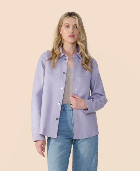 Женские куртки Furniq UK Women's Leather Shirt Jacket