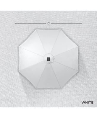 10ft Solar LED Lighted Patio Umbrella w/ Tilt Adjustment, UV-Resistant Fabric