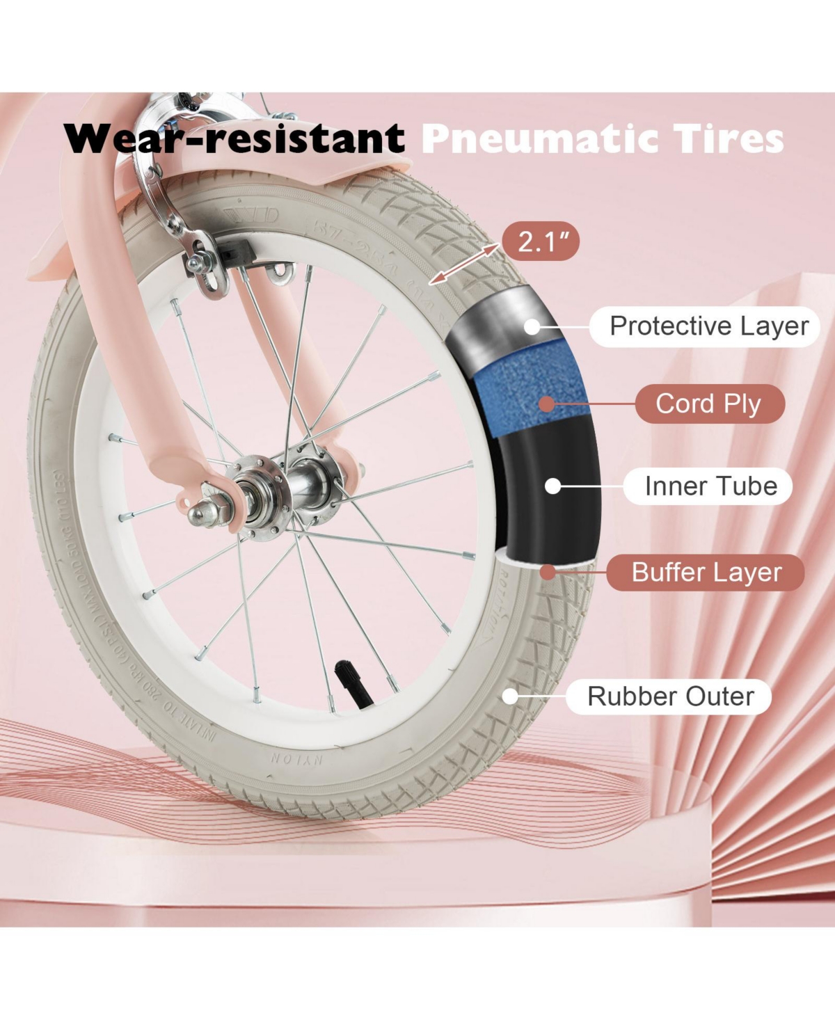 12 Kids Bike for Boys and Girls Aged 3-8 Years with Training Wheels