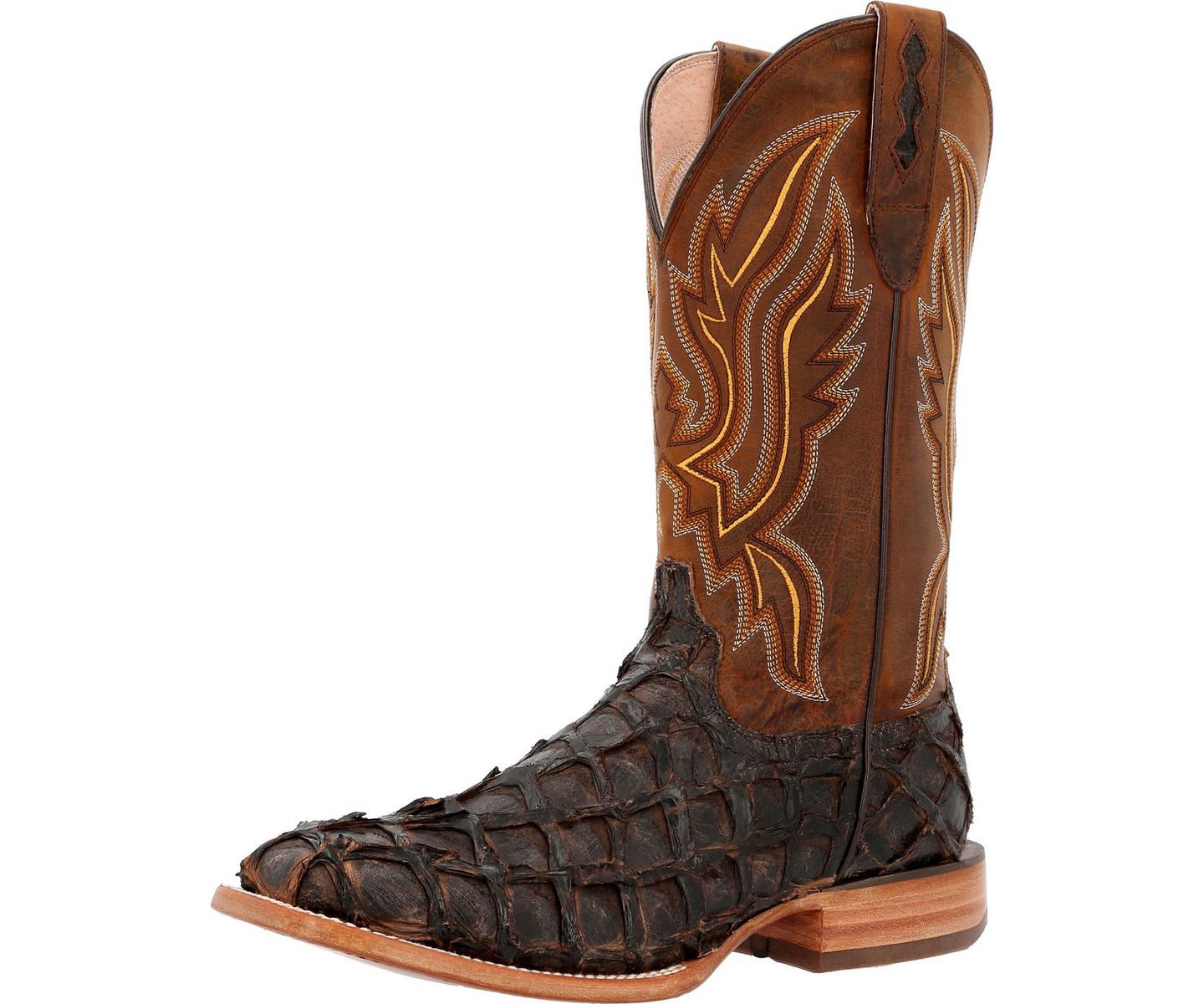Мужские ботинки Durango Premium Exotics Dark Brown Pirarucu Western Boot, цвет: Тёмный коричневый — фото 6