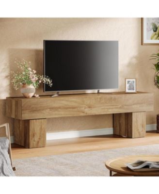63&amp;#x22; TV Stand, Farmhouse Entertainment Center, Low TV Console Table for Living Room, Long Media Console Television Stands for 55/60/65 Inches TV
